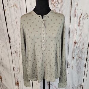 Treasure & Bond Olive Green Henley Top M NWT